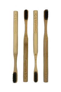 Natural Bamboo Charcoal Toothbrushes - Medium
